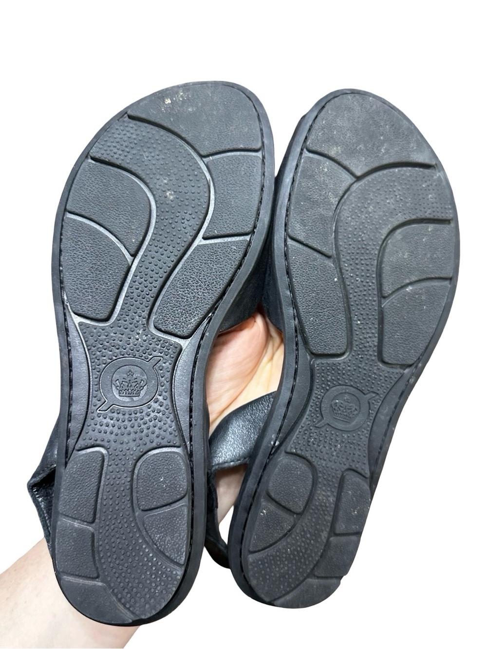 Born Trang leather peep toe slingback sandals in black Size 7 Casual Flats - Picture 6 of 8